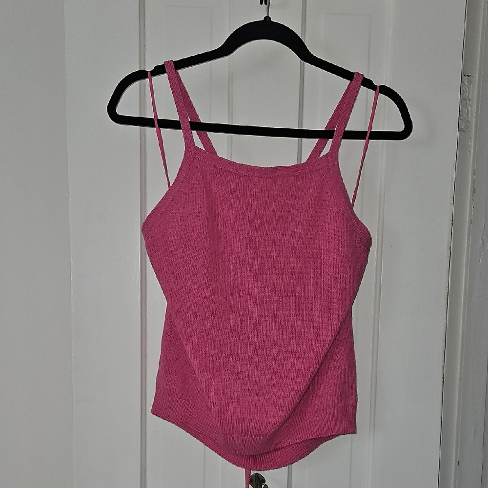 Anthropologie Pink Knot Top Size L